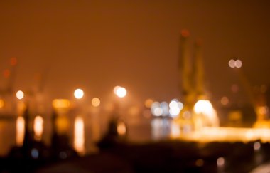 Turuncu bokeh cityscape limanın soyut