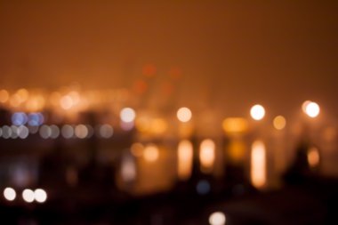 Turuncu bokeh cityscape limanın soyut