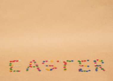 Paskalya kraft arka plan üzerinde kelime