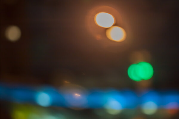 City night background in Kiev out of focus