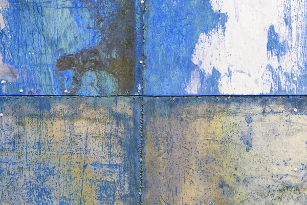 Scratched and rusty blue metal surface — Stock Photo, Image