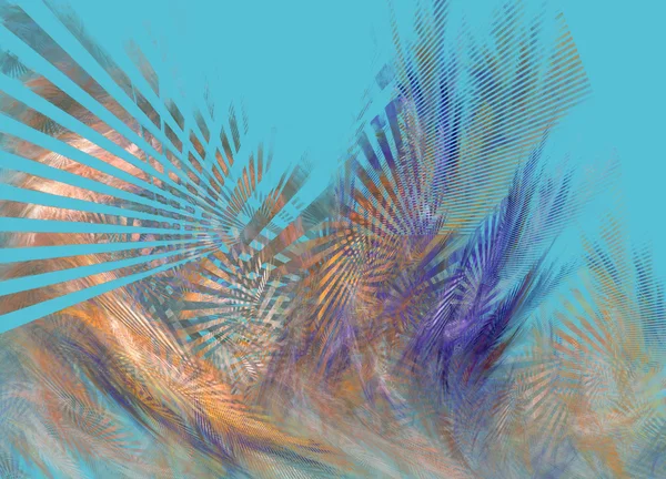 Patrón fractal abstracto sobre fondo azul —  Fotos de Stock
