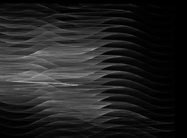 Abstraktes fraktales Wellenmuster auf schwarzem Hintergrund — Stockfoto
