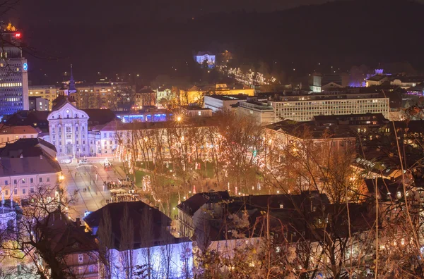 Nézd a pre újév Ljubljana város — Stock Fotó