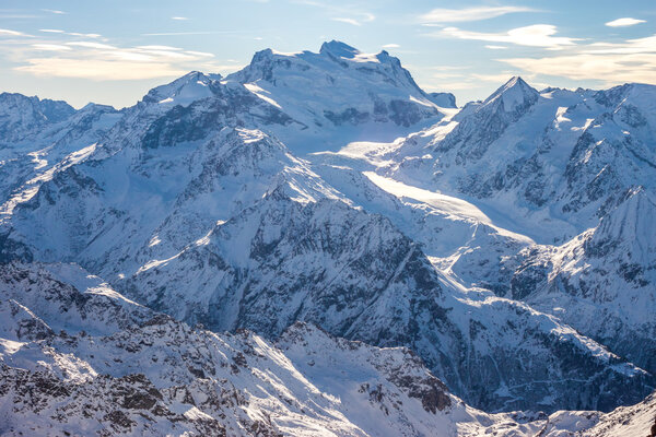 Alps mountain winter landscape
