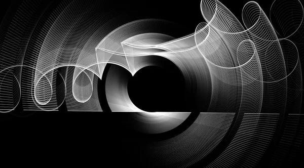 黒い背景に抽象的なフラクタル パターン — ストック写真