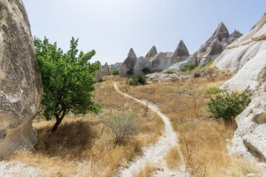 Aşk Vadisi 'nde güzel manzara, Kapadokya' da Goreme kasabası, Türkiye 'nin merkezi Anadolu, Asya.