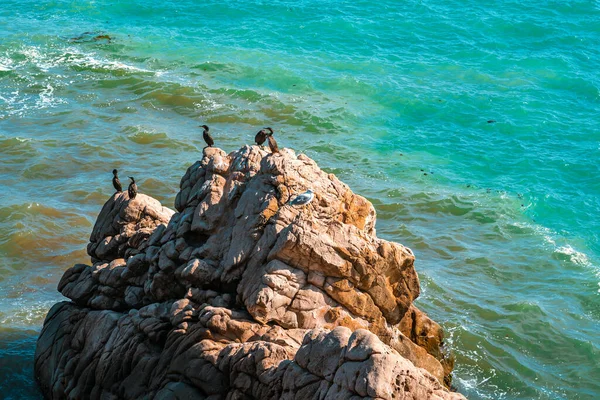 来自克里米亚的岩石和波浪的海景 — 图库照片