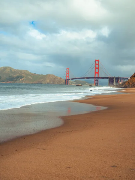Вид Пляжу Біля Золотих Воріт Сан Франциско Похмурий День — стокове фото