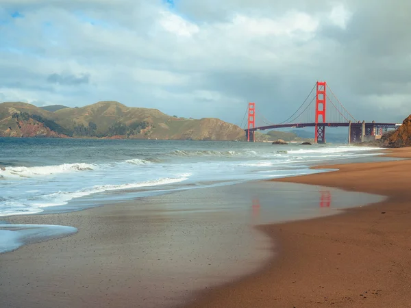 View Beach Golden Gate San Francisco Cloudy Day — Stock Photo, Image