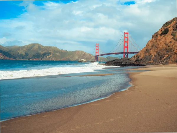 View Beach Golden Gate San Francisco Cloudy Day — Stock Photo, Image