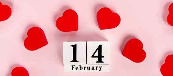 День Святого Валентина Изображен Календарь Сердце — стоковое фото