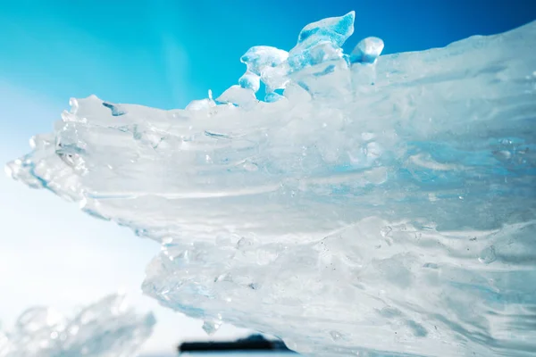 Den Snöiga Ytan Isig Flod Vinter Bakgrund — Stockfoto