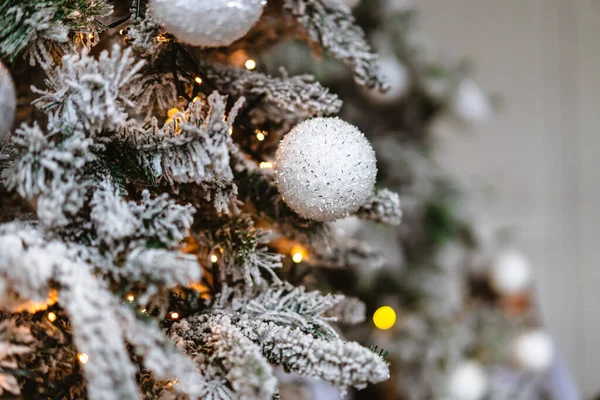 Decoração Pinho Árvore Natal Apresenta Ano Novo Casa Inverno Intrerier — Fotografia de Stock