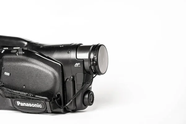 Старовинний Аналог Panasonic Відеокамера Ізольована Білому Фоні — стокове фото
