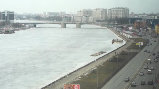 Grå Molnig Stad Petersburg Och Utsikt Över Bolshaya Nevka Floden — Stockvideo