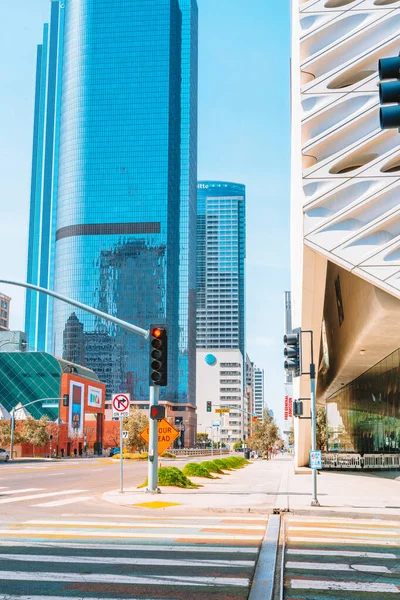Panoramor Centrala Los Angeles Gator Glas Skyskrapor Och Futuristiska Byggnader — Stockfoto