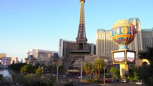 Video Gündüz Las Vegas Şehrin Ünlü Kumarhaneleri Otelleri Olan Bir — Stok video