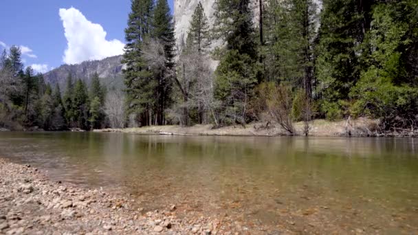 Video Panoramautsikt Över Bergen Yosemite National Park Usa — Stockvideo