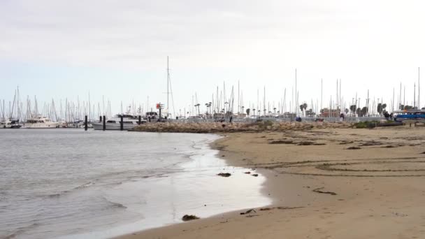 Videó Santa Barbara Beach Strip Csendes Óceáni Part Santa Barbara — Stock videók