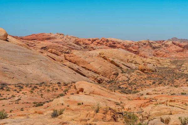 Údolí Ohnivého Národního Parku Nevadě Oranžová Úžasná Krajina Kameny Různých — Stock fotografie