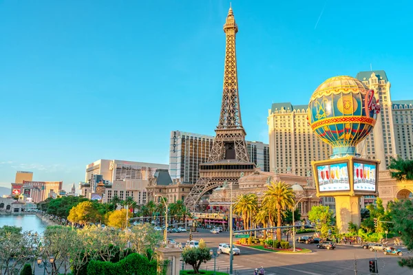 Beroemde Las Vegas Hotels Prachtig Straatpanorama Las Vegas Verenigde Staten — Stockfoto