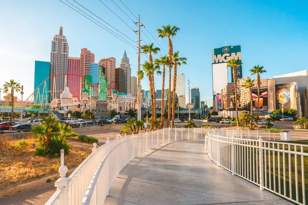 Beroemde Las Vegas Hotels Prachtig Straatpanorama Las Vegas Verenigde Staten — Stockfoto