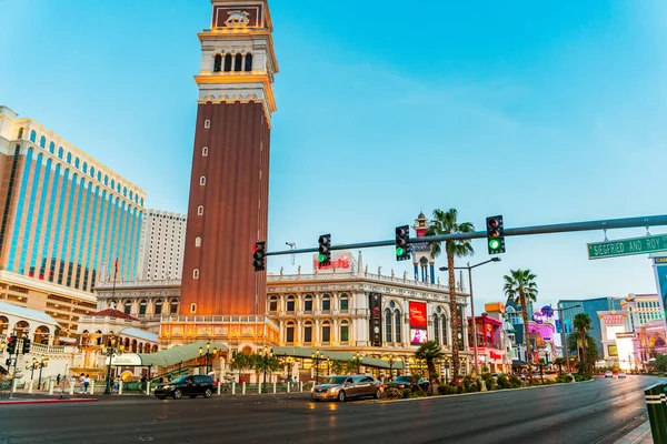 Beroemde Las Vegas Hotels Prachtig Straatpanorama Las Vegas Verenigde Staten — Stockfoto