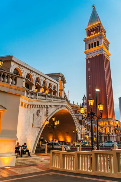 Famous Las Vegas Hotels Beautiful Street Panorama Las Vegas Usa — Stock Photo, Image