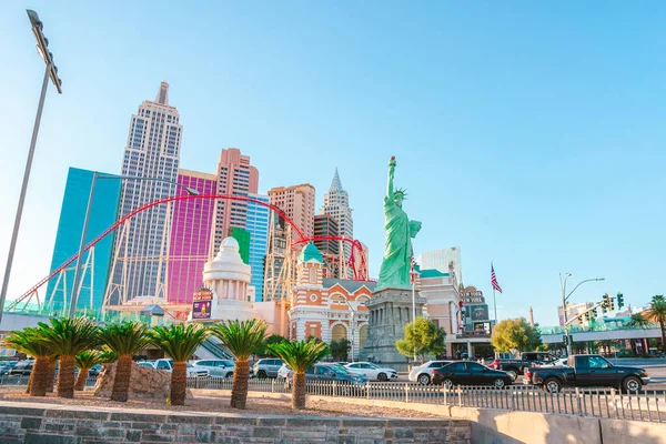 Beroemde Las Vegas Hotels Prachtig Straatpanorama Las Vegas Verenigde Staten — Stockfoto