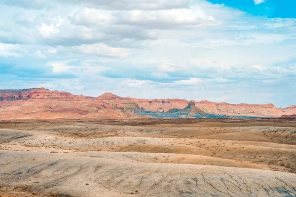 Beautiful landscape with road and rocky landscape in Utah, view in Alstrom Point, USA