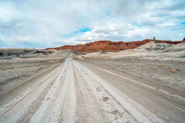 Beautiful landscape with road and rocky landscape in Utah, view in Alstrom Point, USA