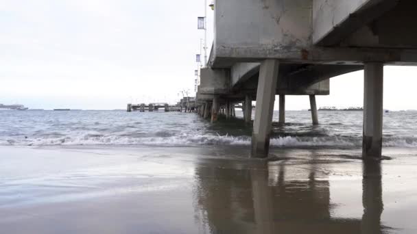 Video Stone Pier Long Beach Los Angeles — Video Stock