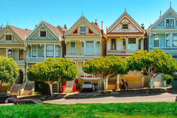 Painted Ladies San Francisco Most Famous Victorian Townhouses Inglés San — Foto de Stock