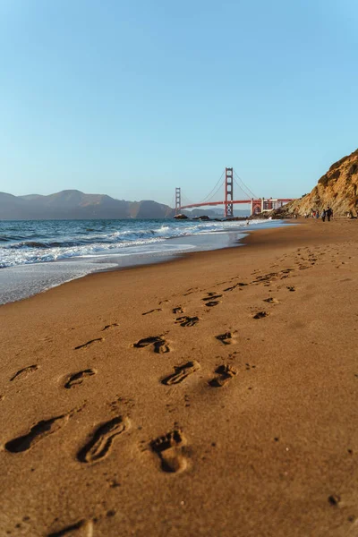 Golden Gate Bridge San Francisco Beach Beautiful Postcard View — Stock Photo, Image