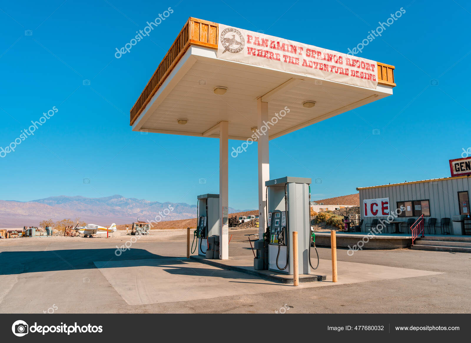 Old Gas Station Death Valley Summer Death Valley Usa Apr Stock