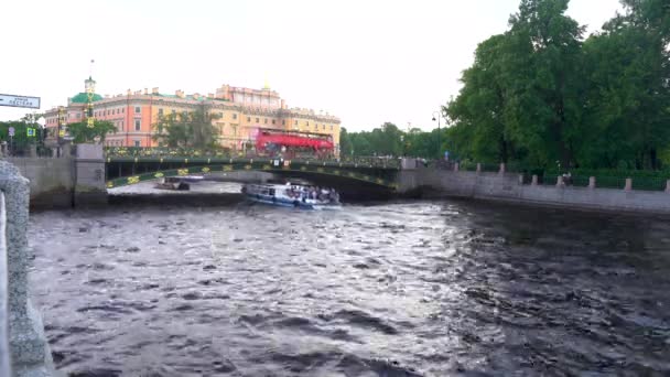 Video Excursii Barca Nave Motor Barci Rauri Canale Timpul Verii — Videoclip de stoc