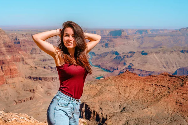 Turista Feliz Gran Cañón Arizona — Foto de Stock