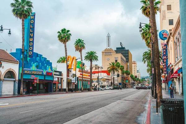 Rues Hollywood Sur Walk Fame Los Angeles Par Une Journée — Photo