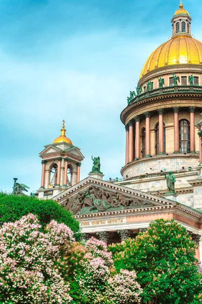Hermosa Vista Catedral San Isaac Día Verano San Petersburgo — Foto de Stock