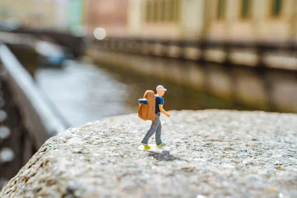 Miniatyrfigurer Människor Turister Sankt Petersburg Vallen — Stockfoto