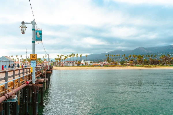 Beautiful Pier Ocean Landscape Santa Barbara California Usa — 图库照片
