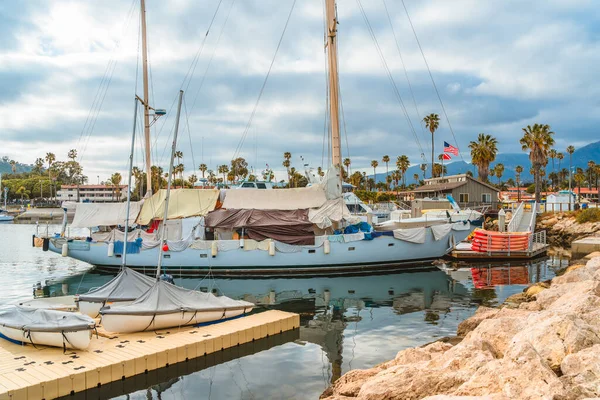 Beau Paysage Sur Les Yachts Dans Baie Santa Barbara États — Photo