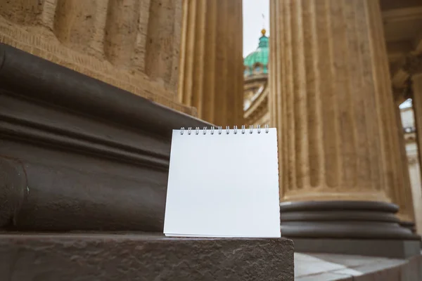 Blank Paper Notebook Copy Space Background Columns Kazan Cathedral Petersburg — 스톡 사진