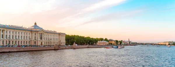 Panorama Estival Ville Rivière Saint Pétersbourg Vue Carte Postale Concept — Photo