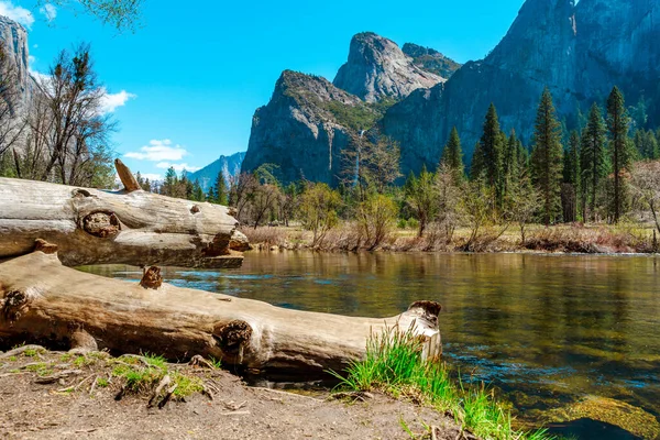 Amazing Landscape River View Yosemite National Park Spring — Foto Stock