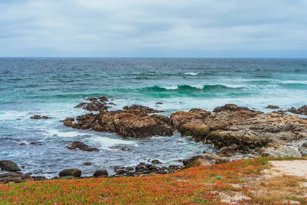 Vista Panorâmica Das Rochas Oceano Pacífico Costa Califórnia — Fotografia de Stock