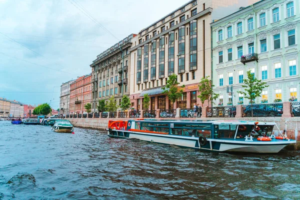 Belle Vue Sur Canal Rivière Neva Dans Centre Ville Avec — Photo