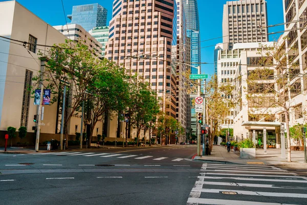 Vista Uma Rua Centro São Francisco Com Edifícios Negócios Meio — Fotografia de Stock
