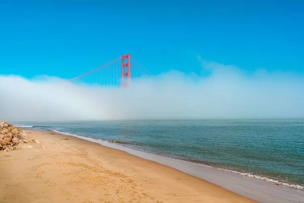 Ponte Golden Gate Nevoeiro Foto Tirada Aterro São Francisco — Fotografia de Stock